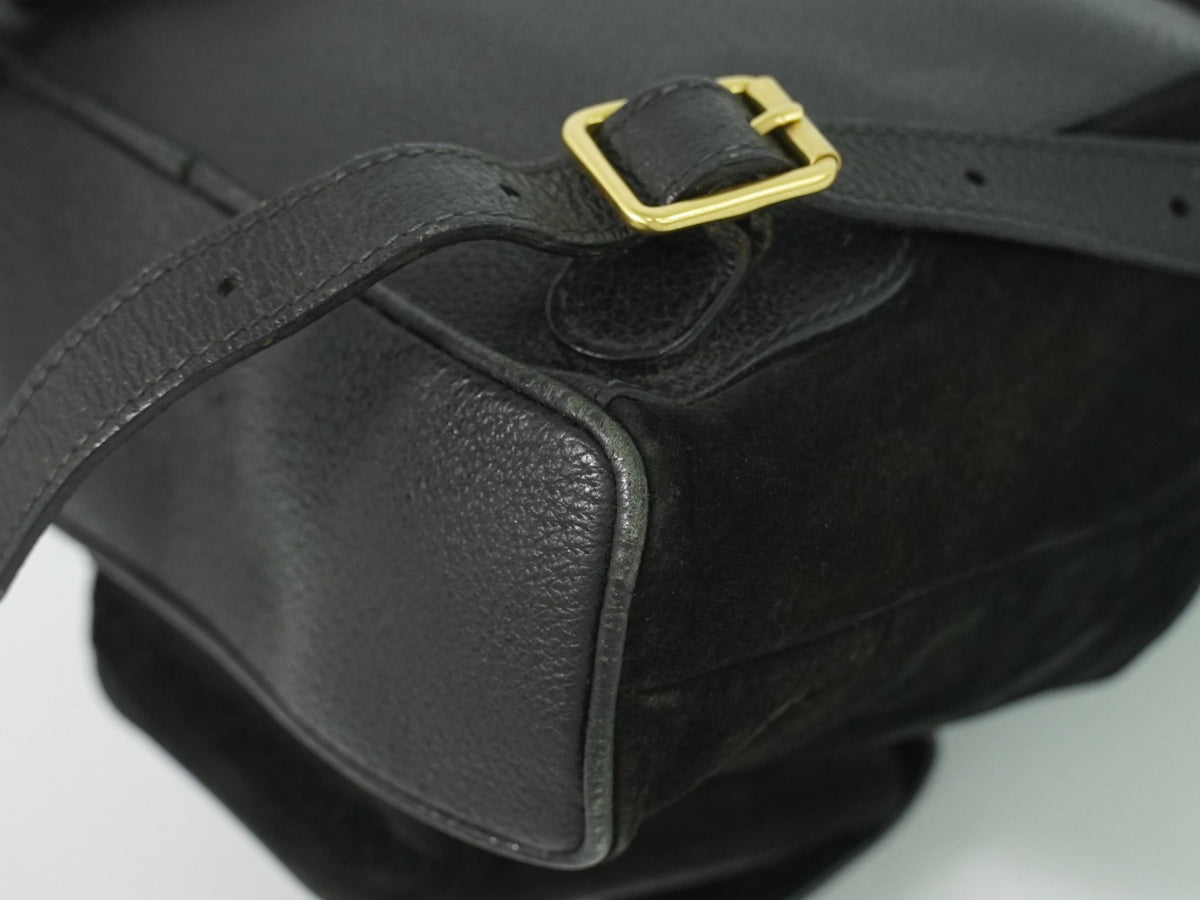 Gucci Vintage Bamboo Suede, Black, Suede, Backpack