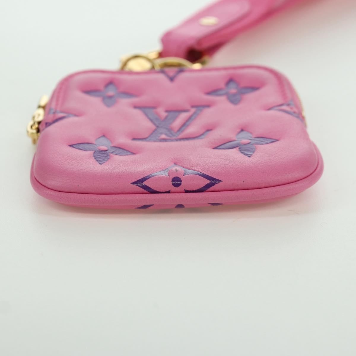 Louis Vuitton Lanyard Multipochette Coin Case Monogram Empreinte, Pink, Canvas, Wallet