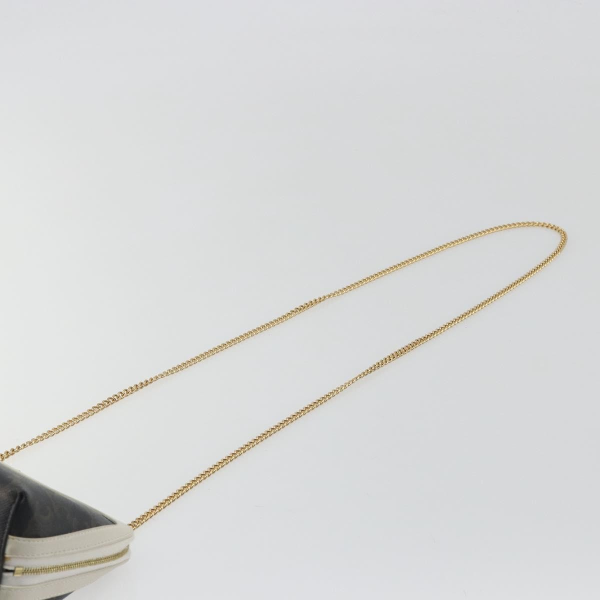 Celine Zip Around Chain Clutch Triomphe Coated Canvas, Brown, Canvas, Clutch