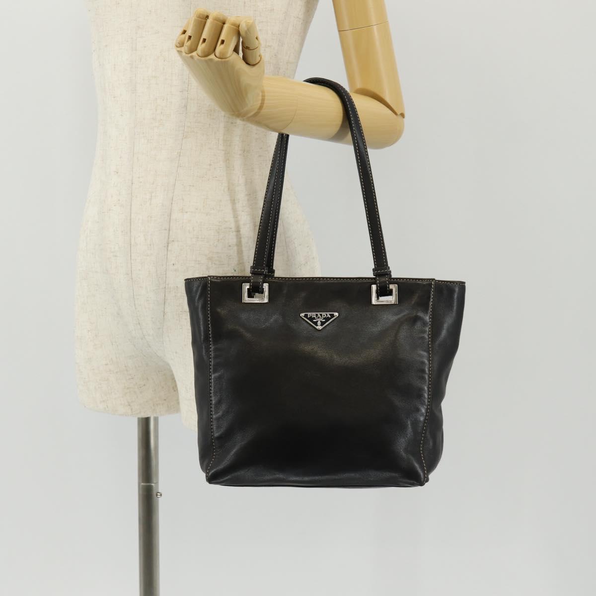 Prada Nappa Acciaio Tote bag, BLACK, LEATHER, Tote bag