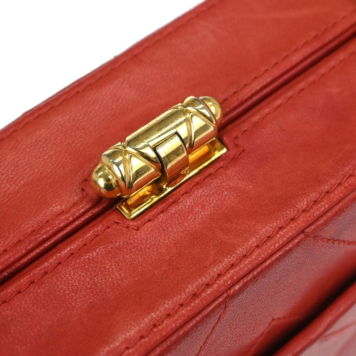 Chanel Camera Chevron Lambskin, Red, Leather, Handbag