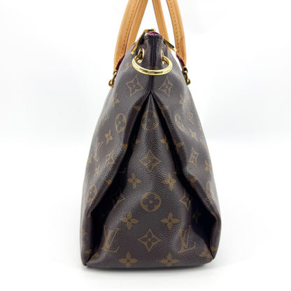 Louis Vuitton Pallas Monogram Canvas with Leather, Brown, Canvas, Tote Bag