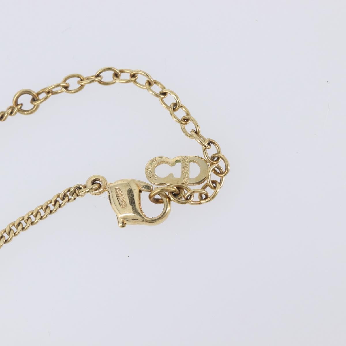 Christian Dior Vintage Logo Pendant Metal, Gold, Metal, Necklace