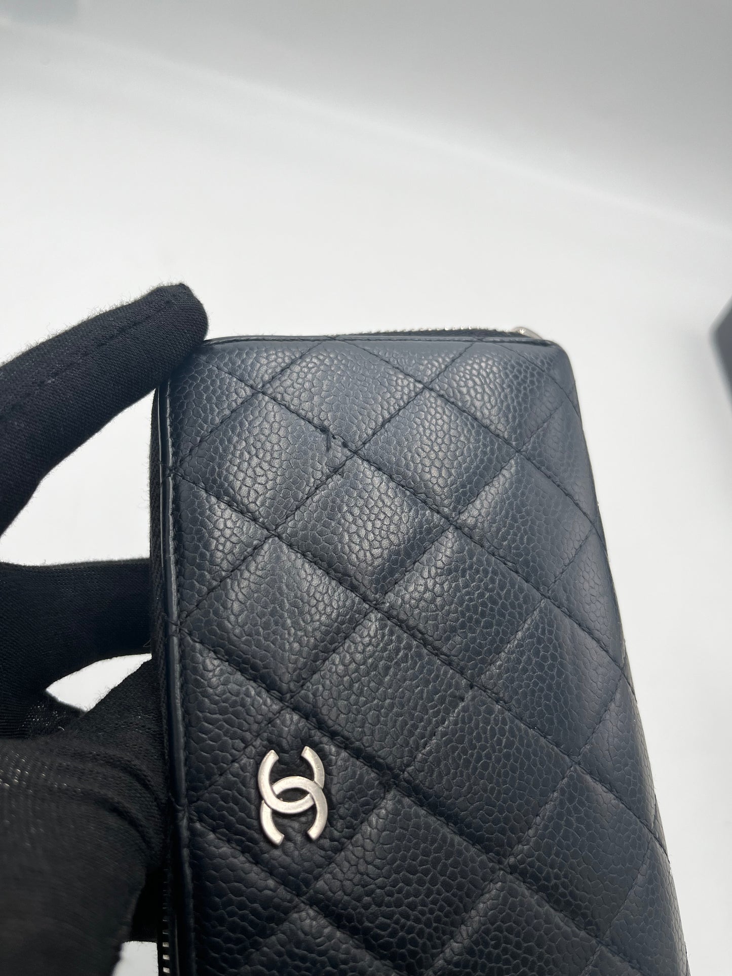 Chanel Matelasse Wallet Zippy CC, Black, Calfskin, Wallet