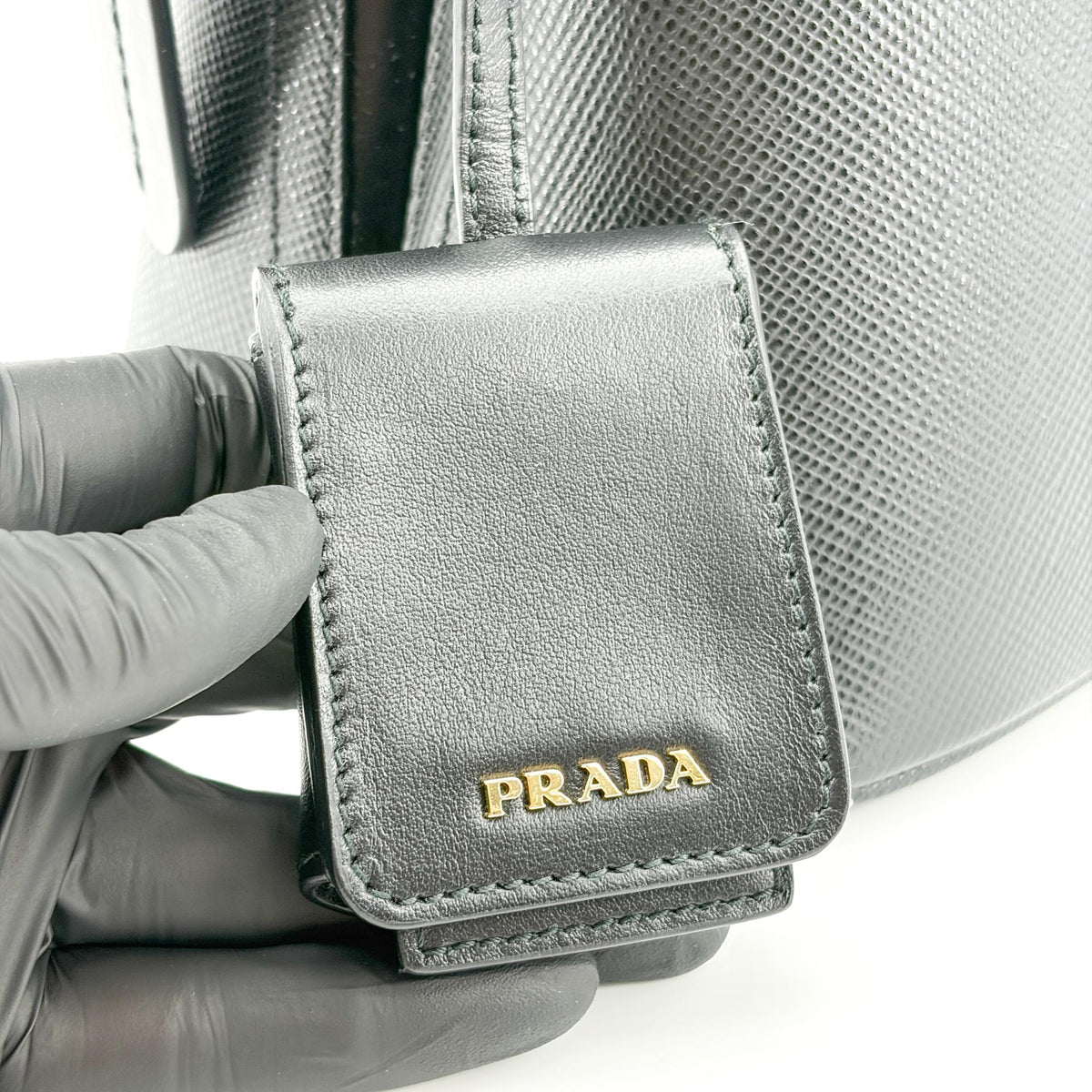 Prada Matinee Saffiano Leather, Black, Leather, Handbag