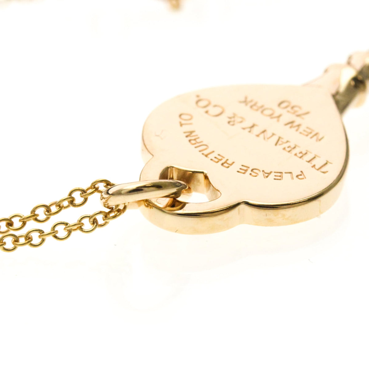 Tiffany & Co. Heart Key Pendant 18K Rose Gold with Diamonds, Gold, Pink Gold, Necklace