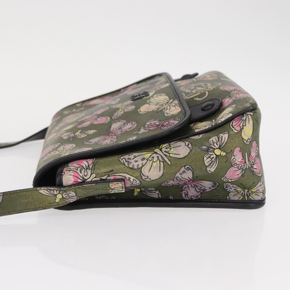 Loewe Messenger Printed Leather, Green, Leather, Handbag