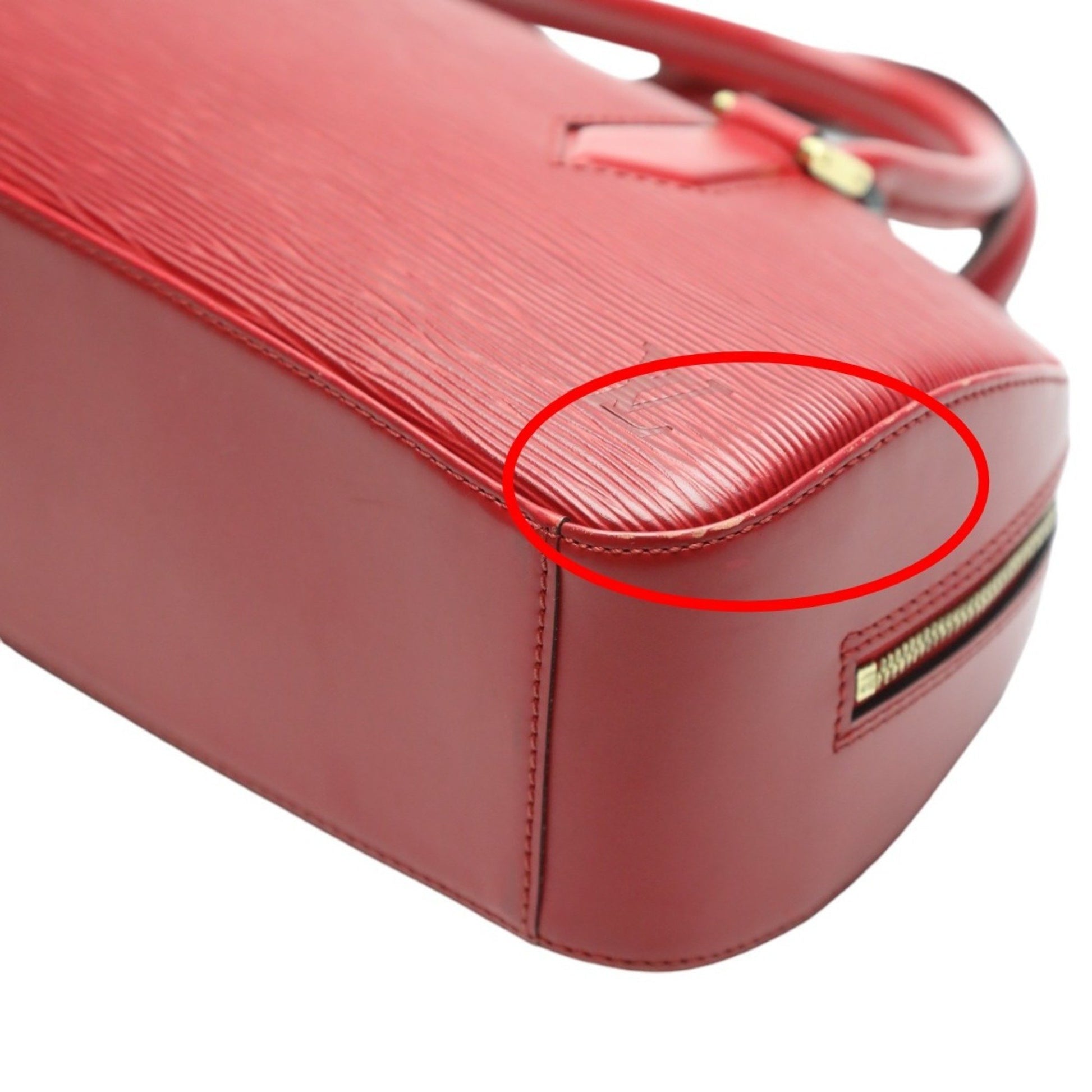 Louis Vuitton Jasmine, Red, Leather, handbag