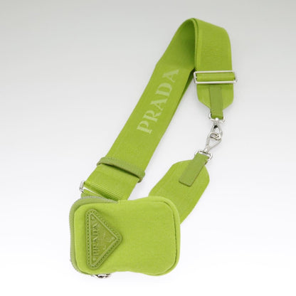 Prada Zipped Triangle Canvas, Green, Canvas, Crossbody Bag