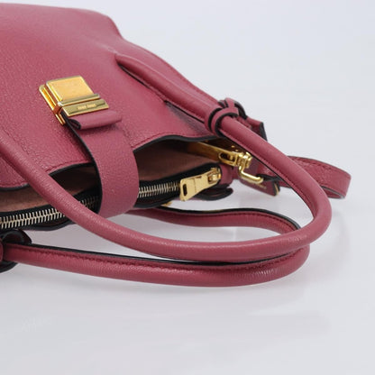 Miu Miu Madras Convertible Compartment Leather, Pink, Leather, Tote Bag