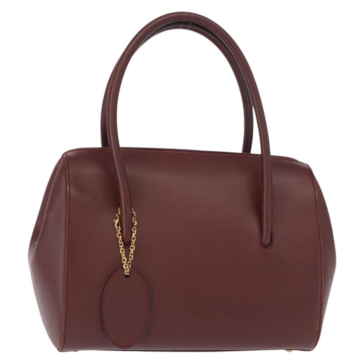 Cartier Must Line Leather, Burgundy, Leather, Handbag