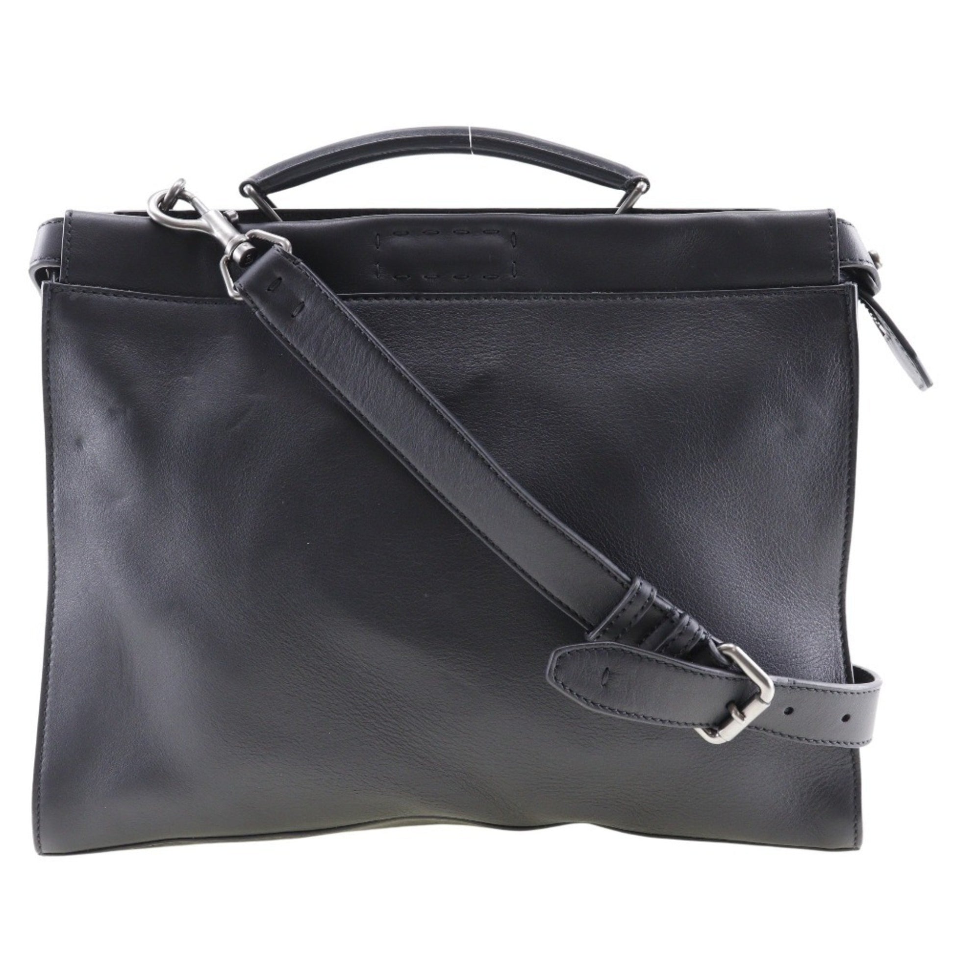 Fendi Peekaboo, Black, Leather, shoulder