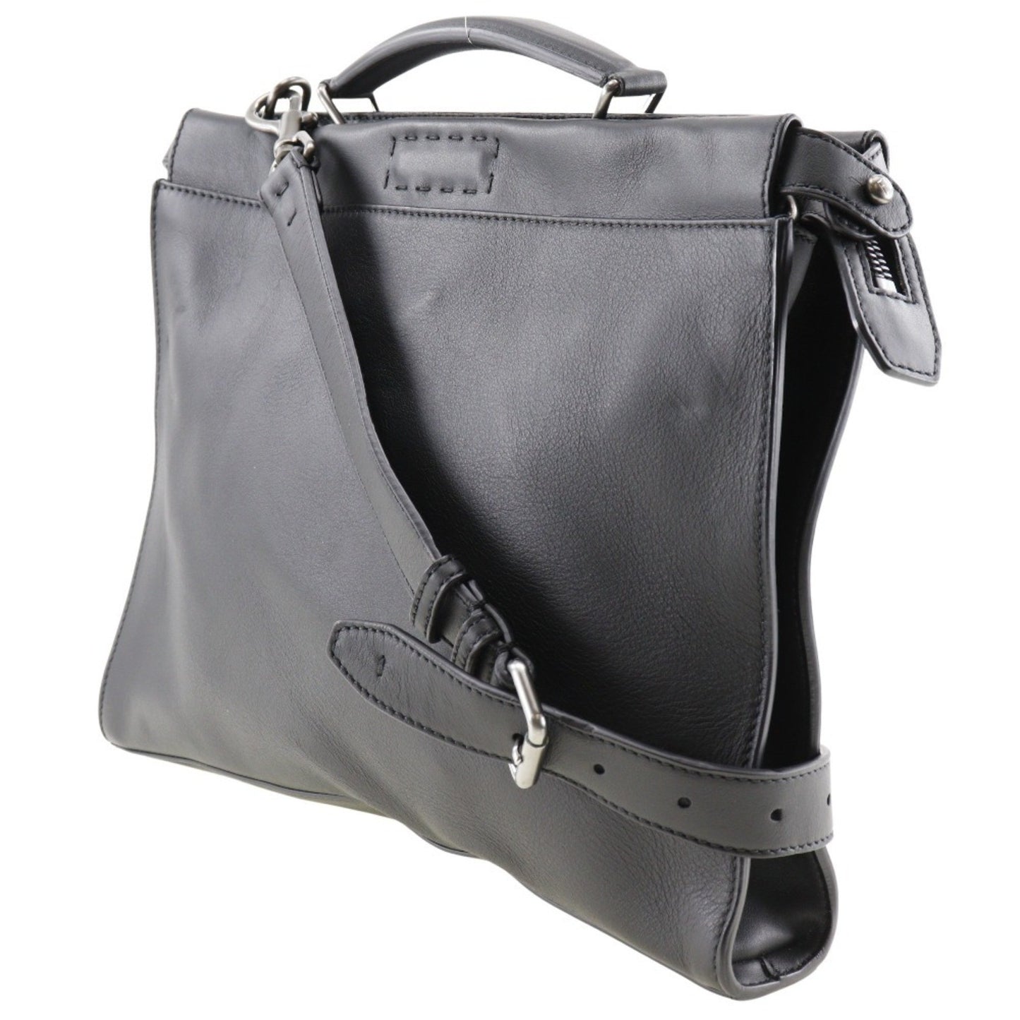 Fendi Peekaboo, Black, Leather, shoulder
