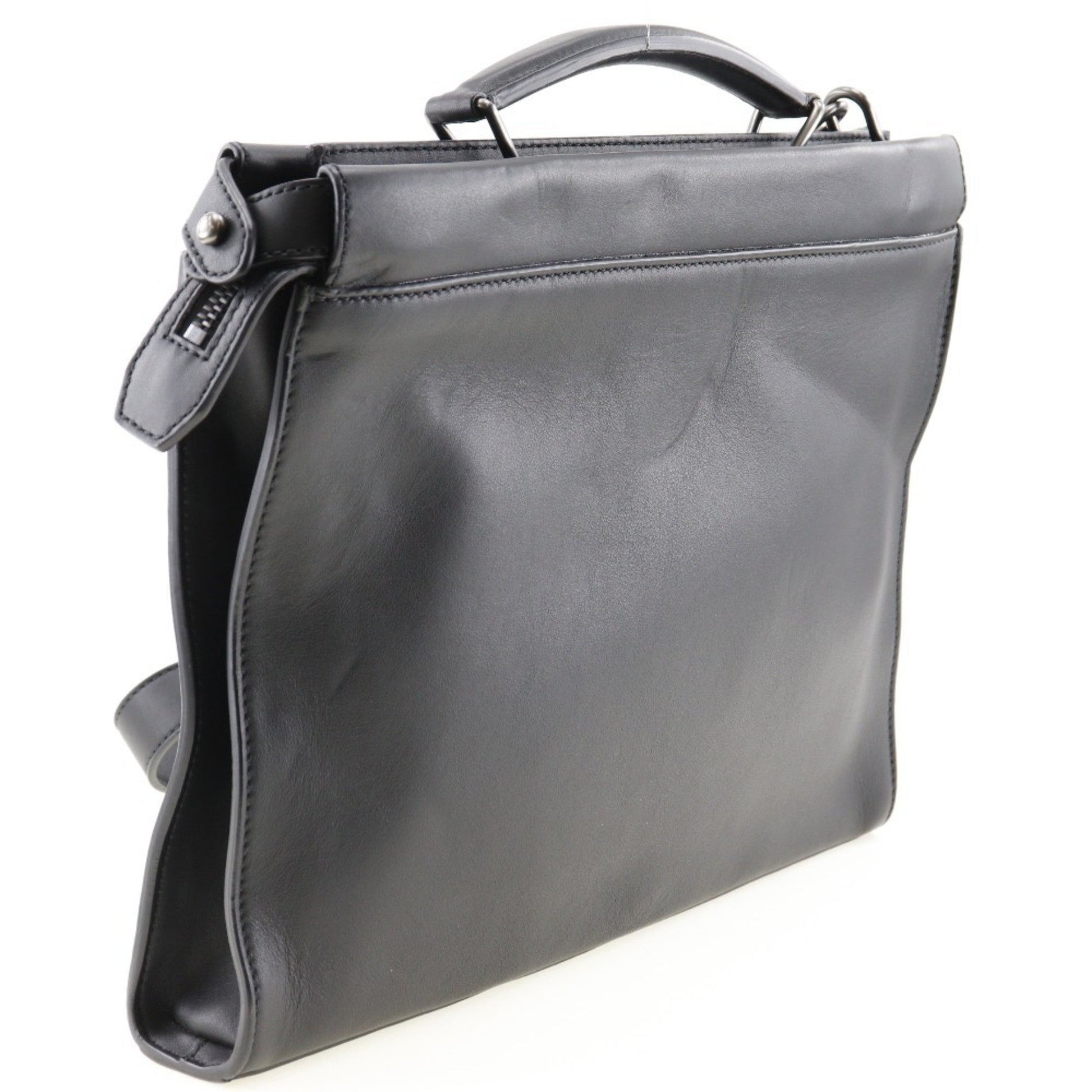 Fendi Peekaboo, Black, Leather, shoulder