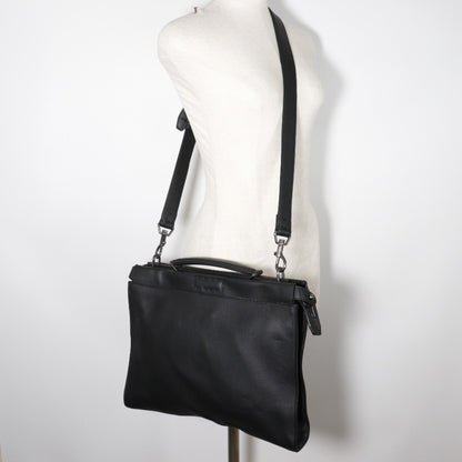 Fendi Peekaboo, Black, Leather, shoulder
