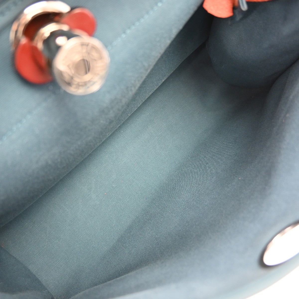 Hermes Herbag Zip Leather and Toile, Blue, Canvas, Handbag