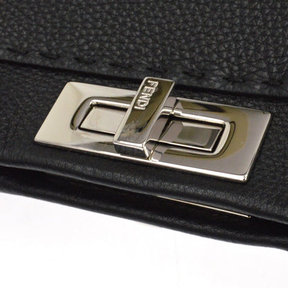 Fendi Selleria Peekaboo Leather, Black, Leather, Handbag