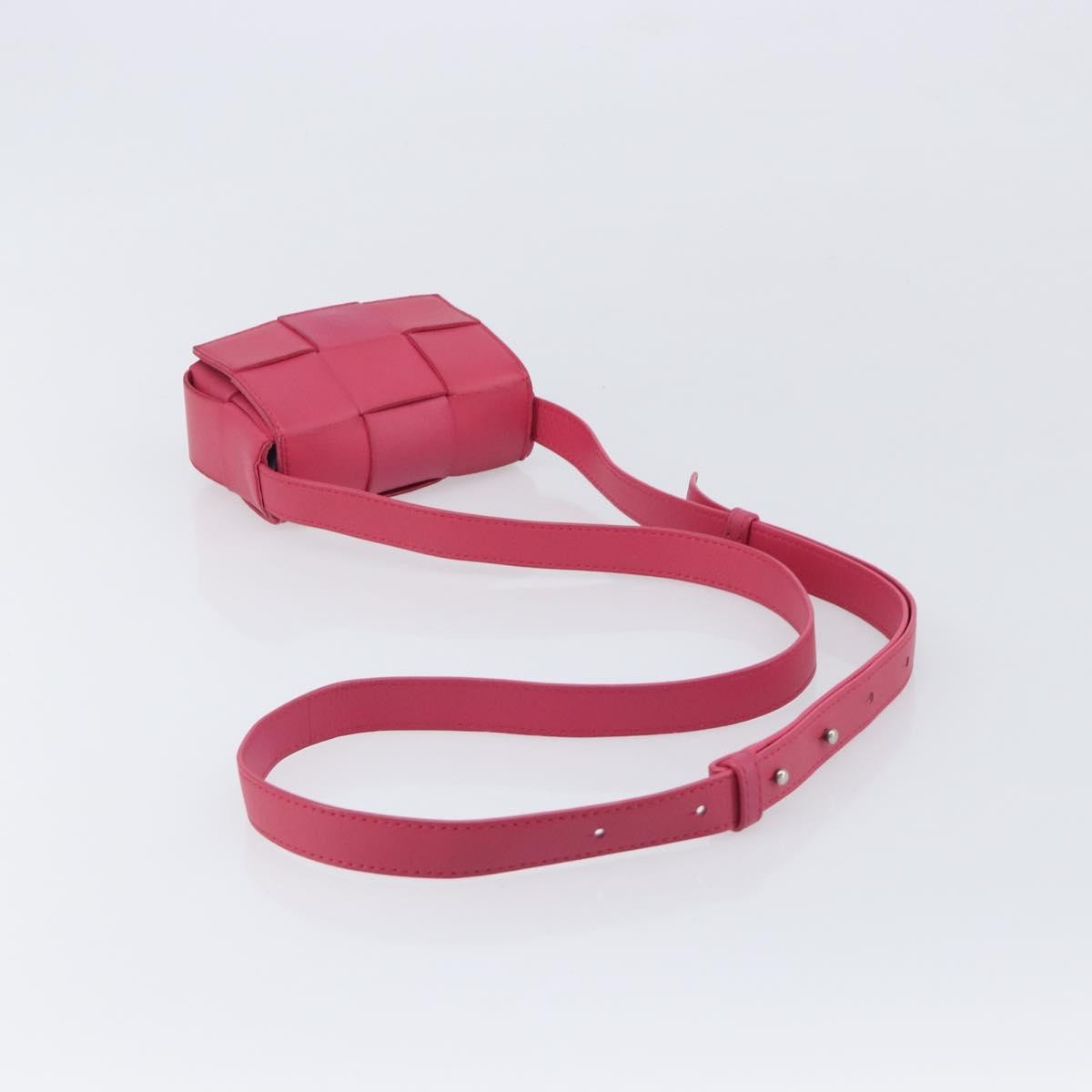 Bottega Veneta Cassette Maxi Intrecciato Leather, Pink, Leather, Crossbody Bag
