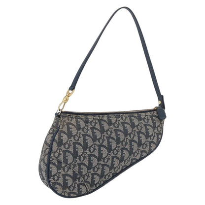 Christian Dior Vintage Saddle Bag Canvas, Navy, Canvas, Clutch