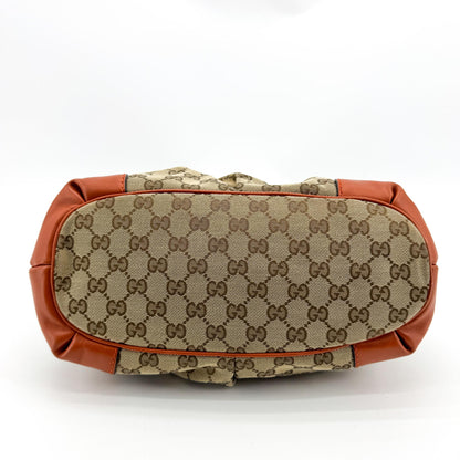 Gucci Sukey Top Handle Satchel GG Canvas with Leather, Brown, Canvas, Handbag
