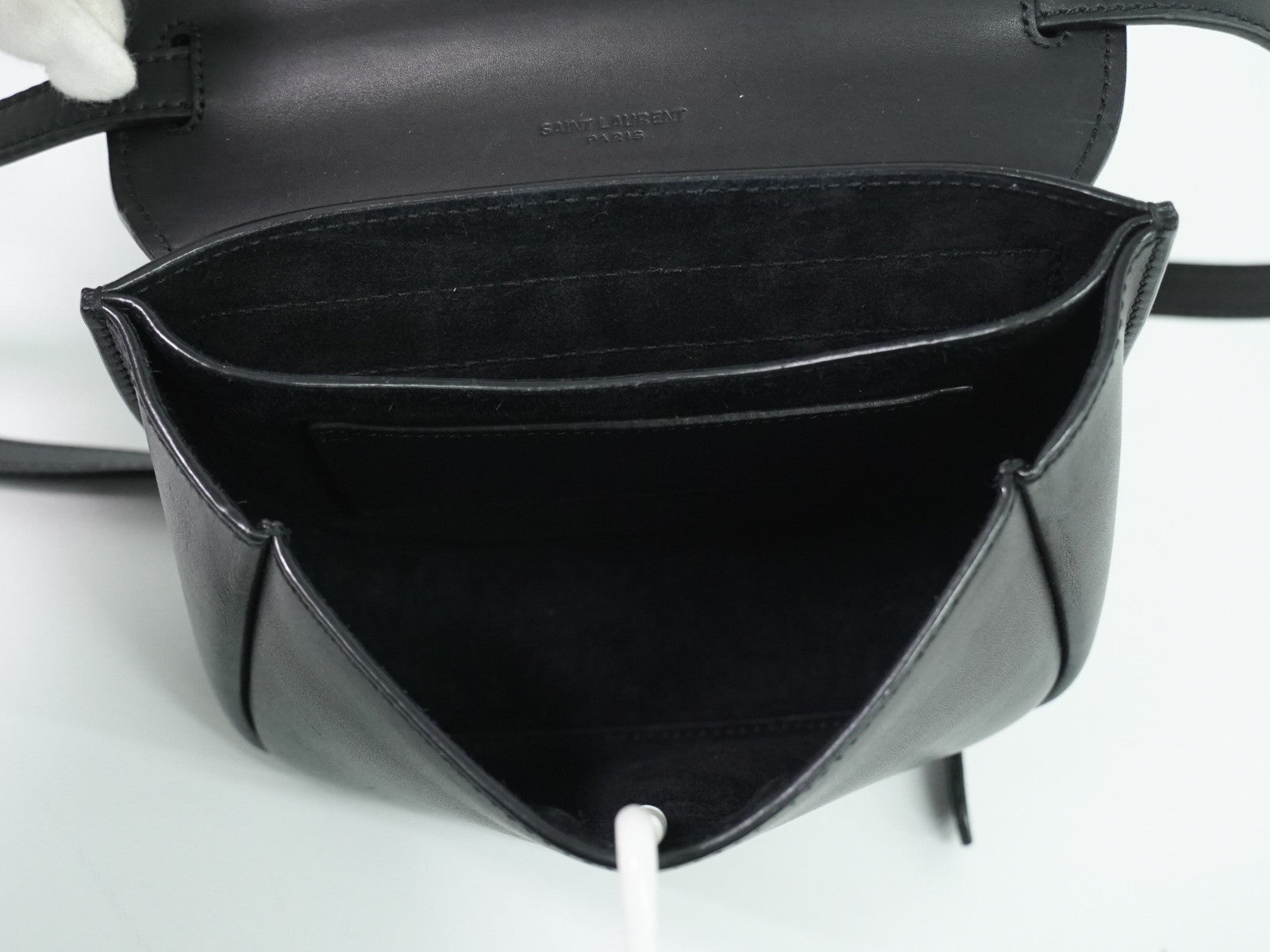 Saint Laurent Kaia Leather, Black, Leather, Shoulder Bag