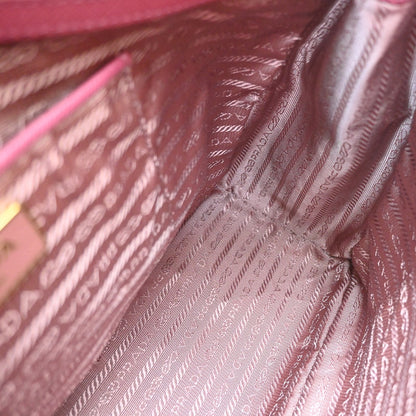 Prada Double Zip Lux Convertible Saffiano Leather, Pink, Leather, Tote Bag