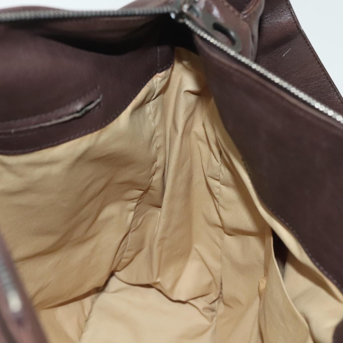 Bottega Veneta Intrecciato Shoulder Leather, Brown, Leather, Shoulder Bag