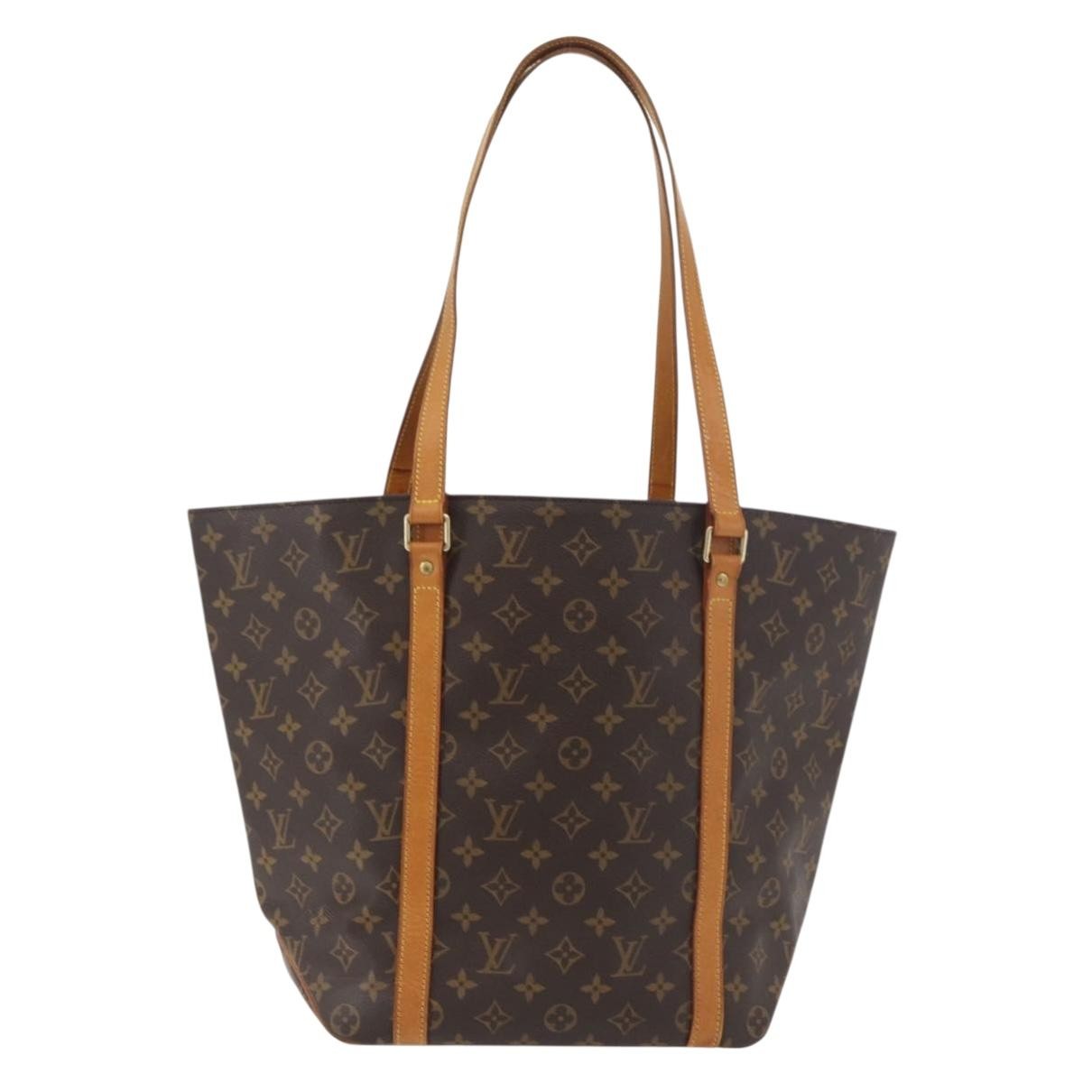 Louis Vuitton Shopping Sac Monogram Canvas, Brown, Canvas, Handbag