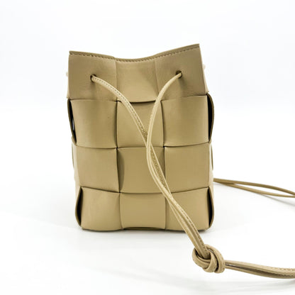 Bottega Veneta Cassette Leather, Beige, Leather, Shoulder Bag