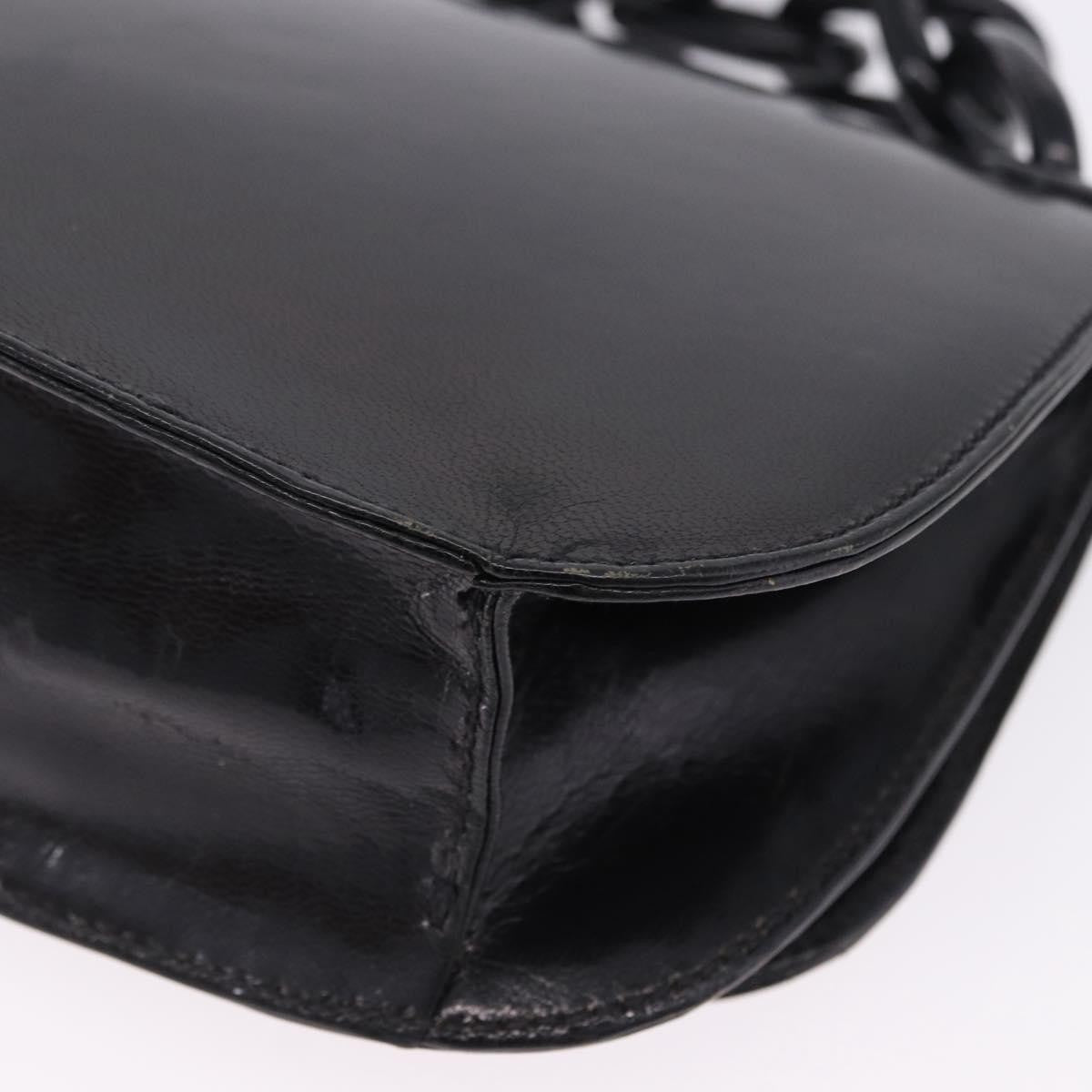 Prada Chain Shoulder Leather, Black, Leather, Shoulder Bag