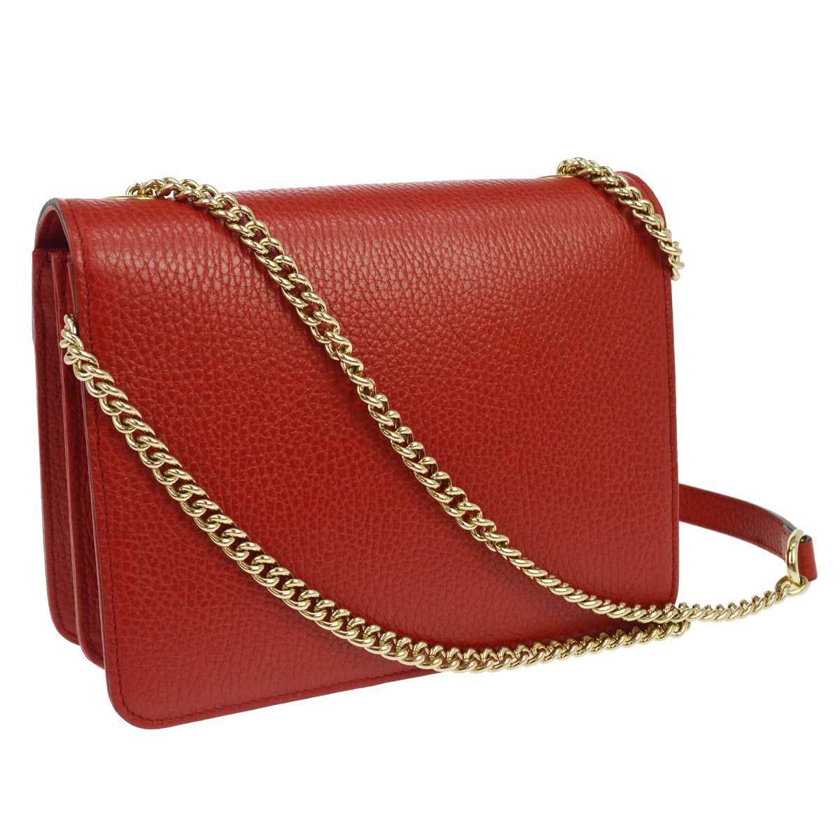 Gucci Interlocking Leather, Red, Leather, Shoulder Bag