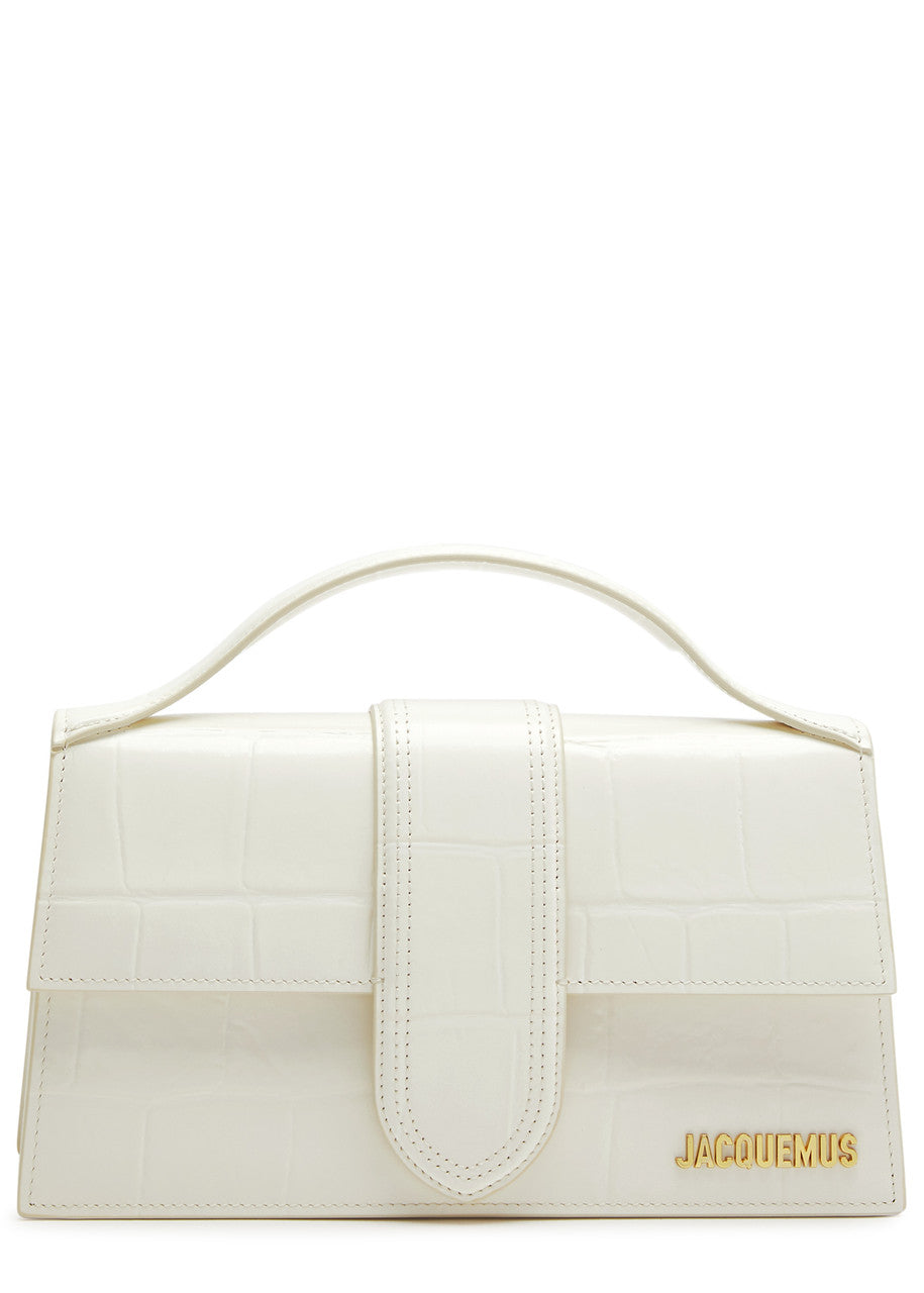 Jacquemus Le Grand Bambino Flap Bag Leather, WHITE, LEATHER, Handbag