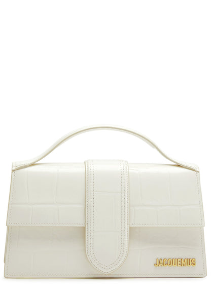 Jacquemus Le Grand Bambino Flap Bag Leather, WHITE, LEATHER, Handbag