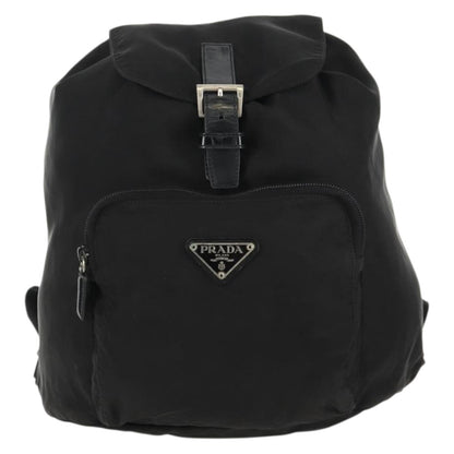 Prada Front Pocket Tessuto, Black, Nylon, Backpack