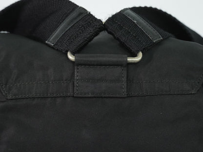 Prada Front Pocket Buckle Nylon, Black, Nylon, Backpack