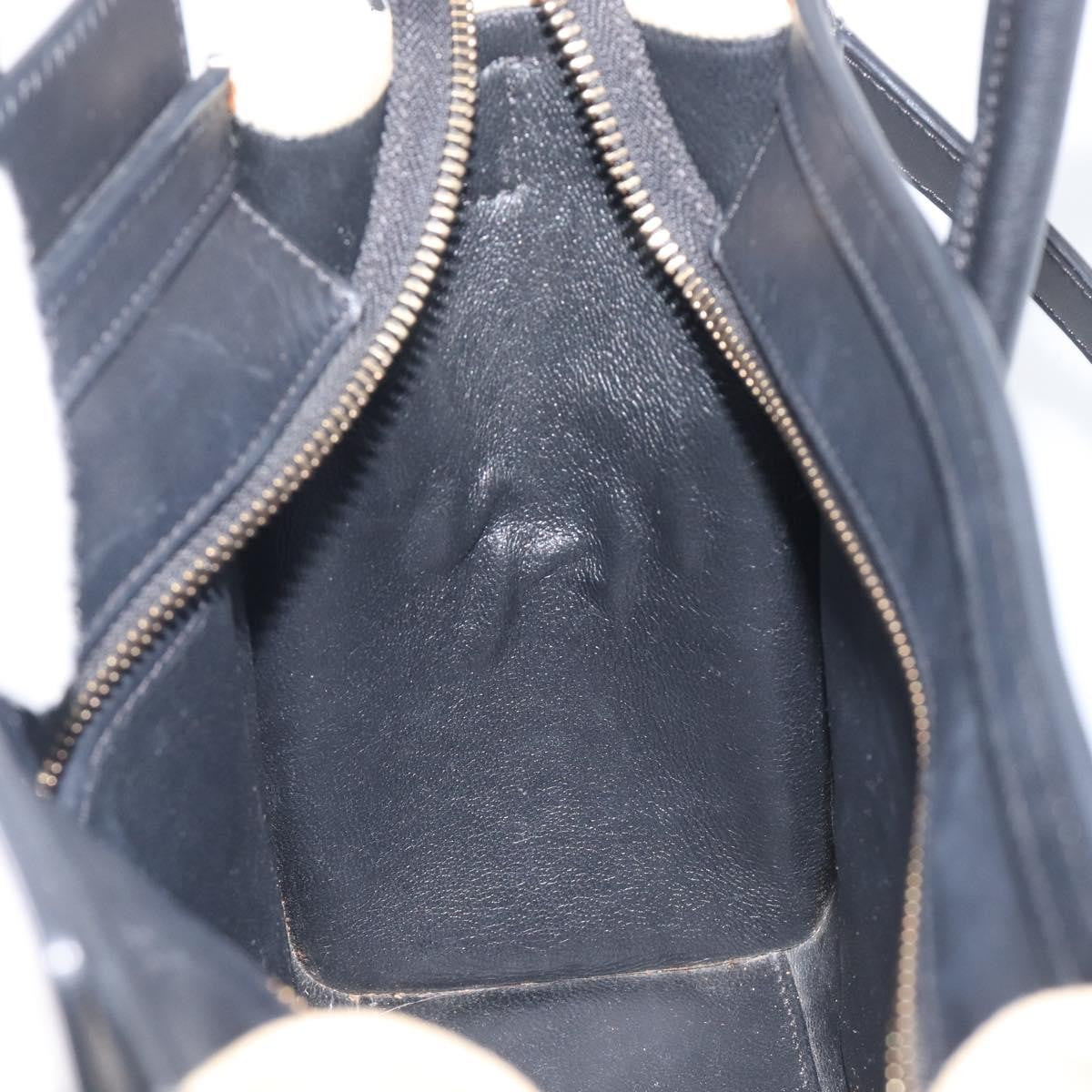 Celine Tricolor Luggage Canvas and Leather, Navy, Canvas, Handbag
