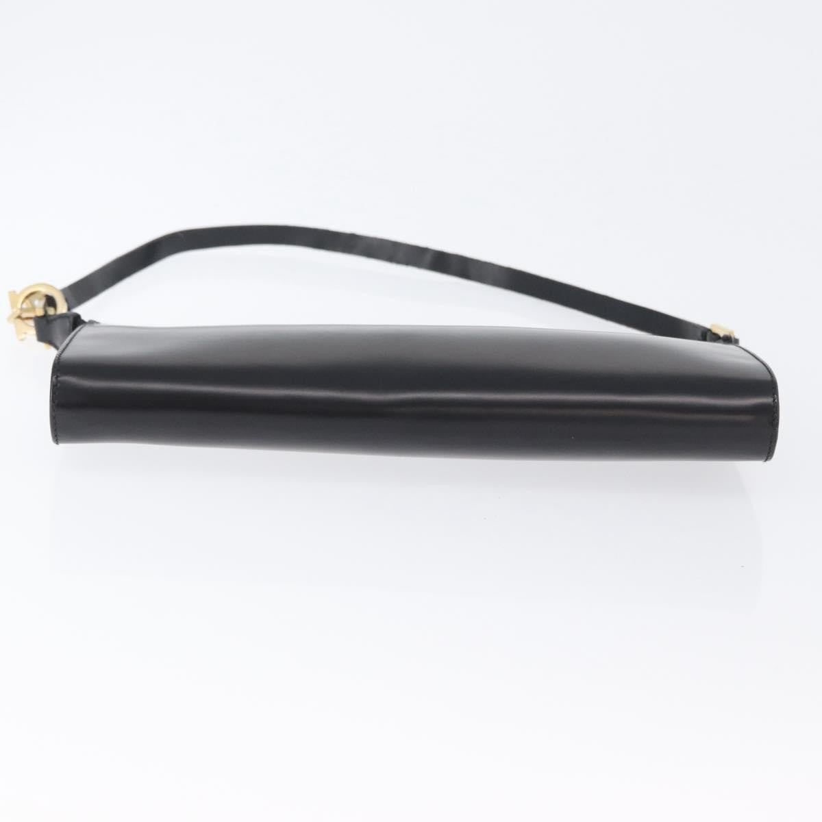Salvatore Ferragamo Gancini Leather, Black, Leather, Crossbody Bag