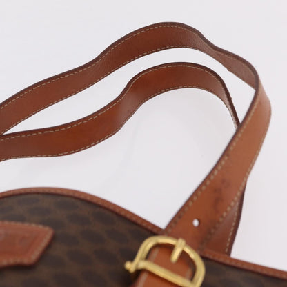 Celine Vintage Macadam Shopper Coated Canvas, Brown, Canvas, Tote Bag