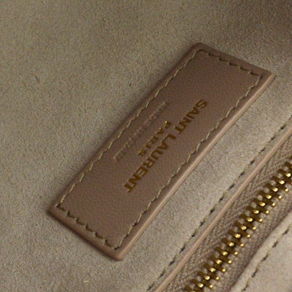 Saint Laurent Le 5 a 7 Hobo Leather, White, Leather, Shoulder Bag