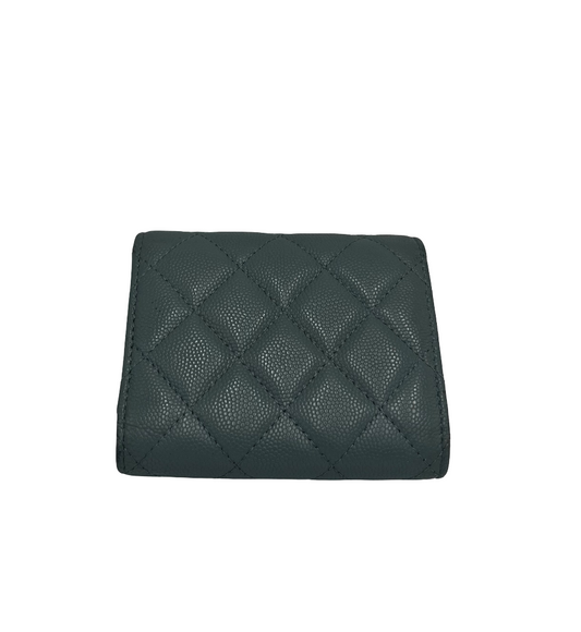 Chanel Coco Boy Flap Wallet Quilted Aged Calfskin, Black, Calfskin, Wallet