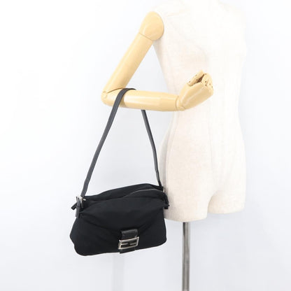 Fendi Baguette Canvas, Black, Nylon, Handbag