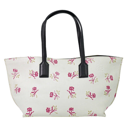 Loewe T Shopper Printed Canvas, White, Canvas, Tote Bag