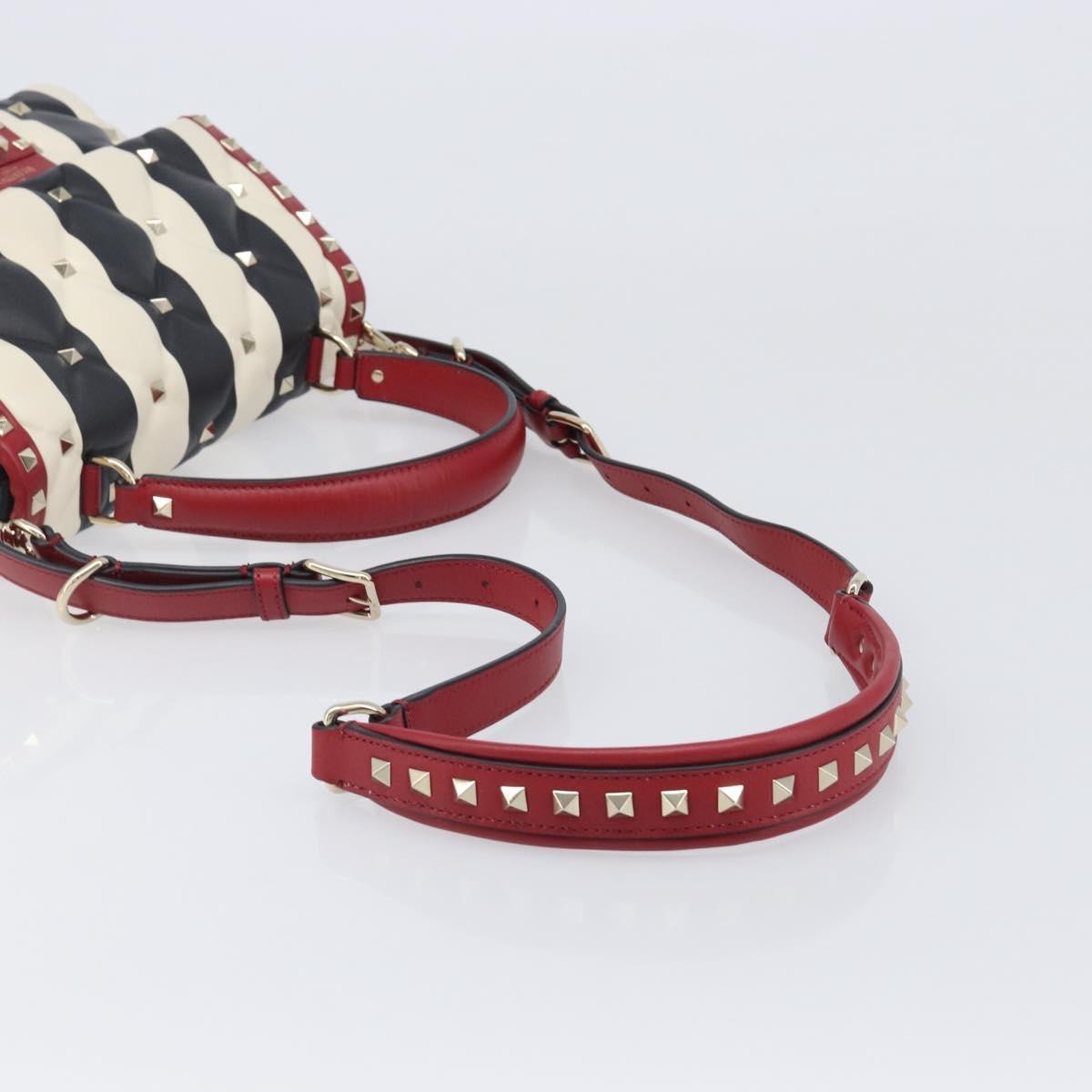 Valentino Garavani Candystud Top Handle Leather, Red, Leather, Handbag