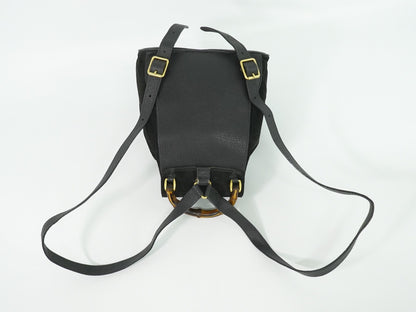 Gucci Vintage Bamboo Suede, Black, Suede, Backpack