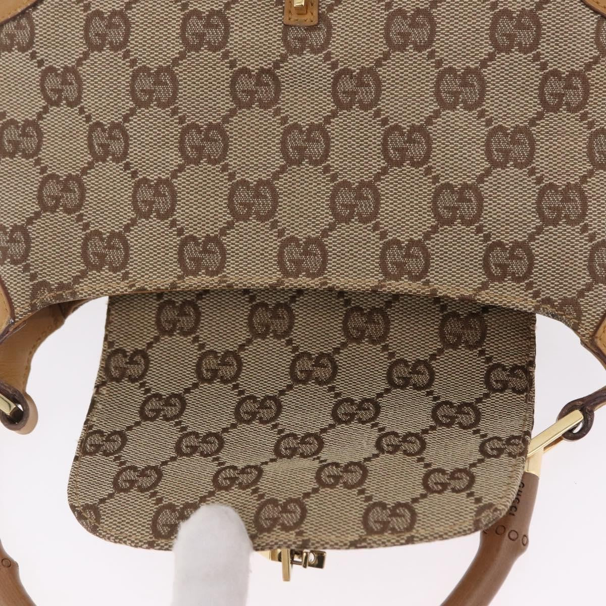 Gucci Bamboo Jackie Canvas, Beige, Canvas, Handbag