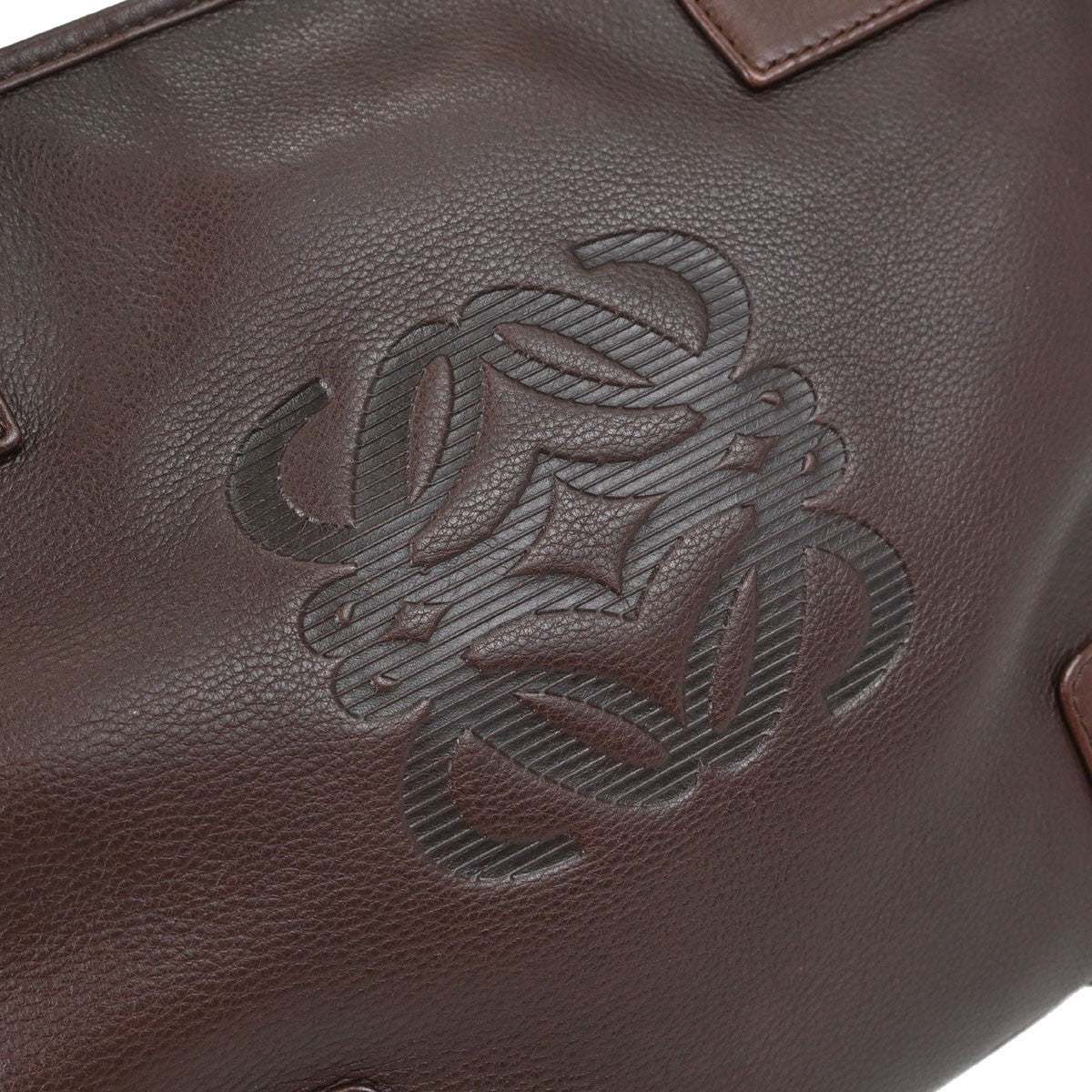 Loewe Fusta Leather, Brown, Leather, Handbag