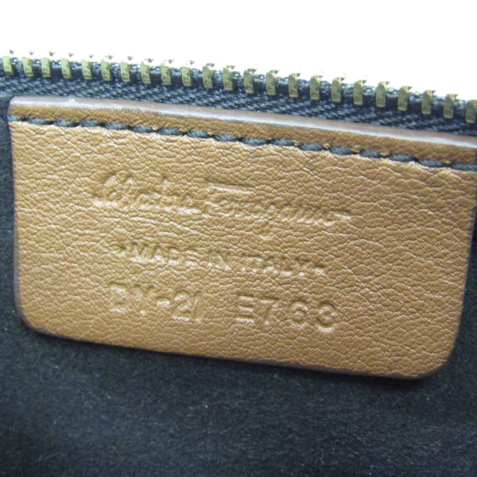 Salvatore Ferragamo Gancini, Brown, Leather, tote