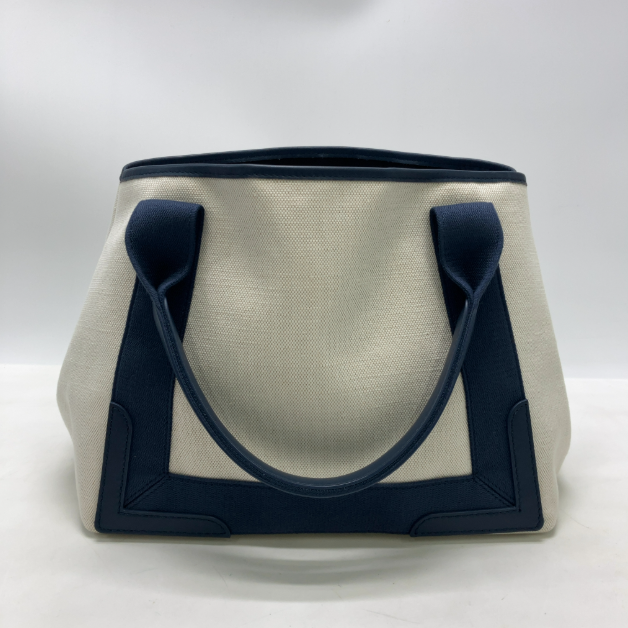 Balenciaga Navy Cabas Canvas with Leather, Navy, Canvas, Tote Bag