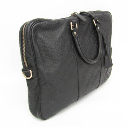 Gucci Convertible Guccissima Leather, Black, Leather, Briefcase