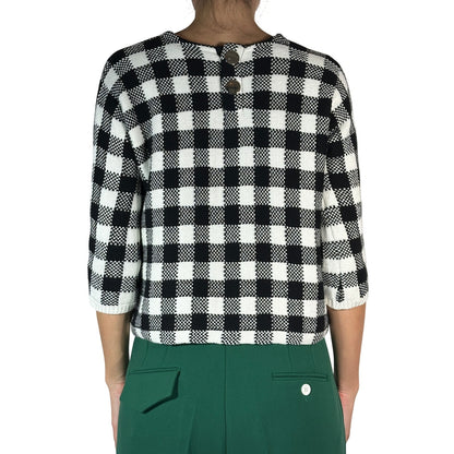 Maje Max Gingham Knit Sweater